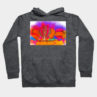 Hot Air Balloons In Subtle Abstract Hoodie